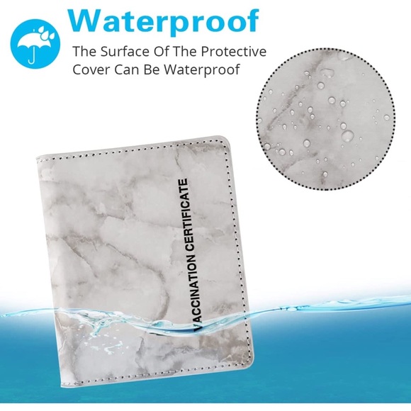 Marble Pattern Travel Vaccination Card Cover Holder Case Protector 4 x 3 inch - Picture 2 of 7